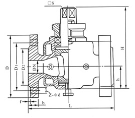 二通保溫旋塞閥結構示意圖 